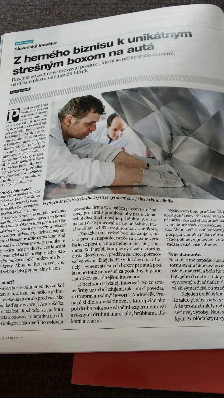 Article about Alumined rooftop box