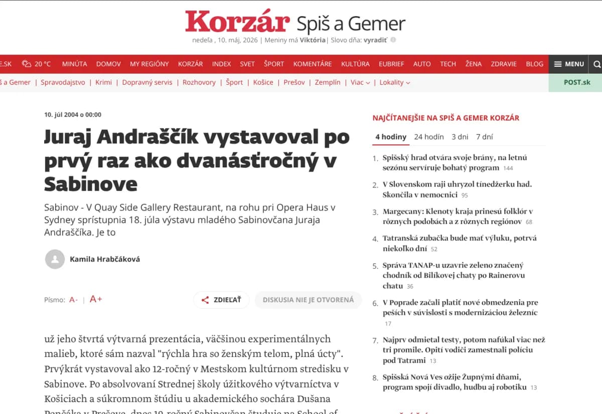 Korzar article about Sydney exhibition