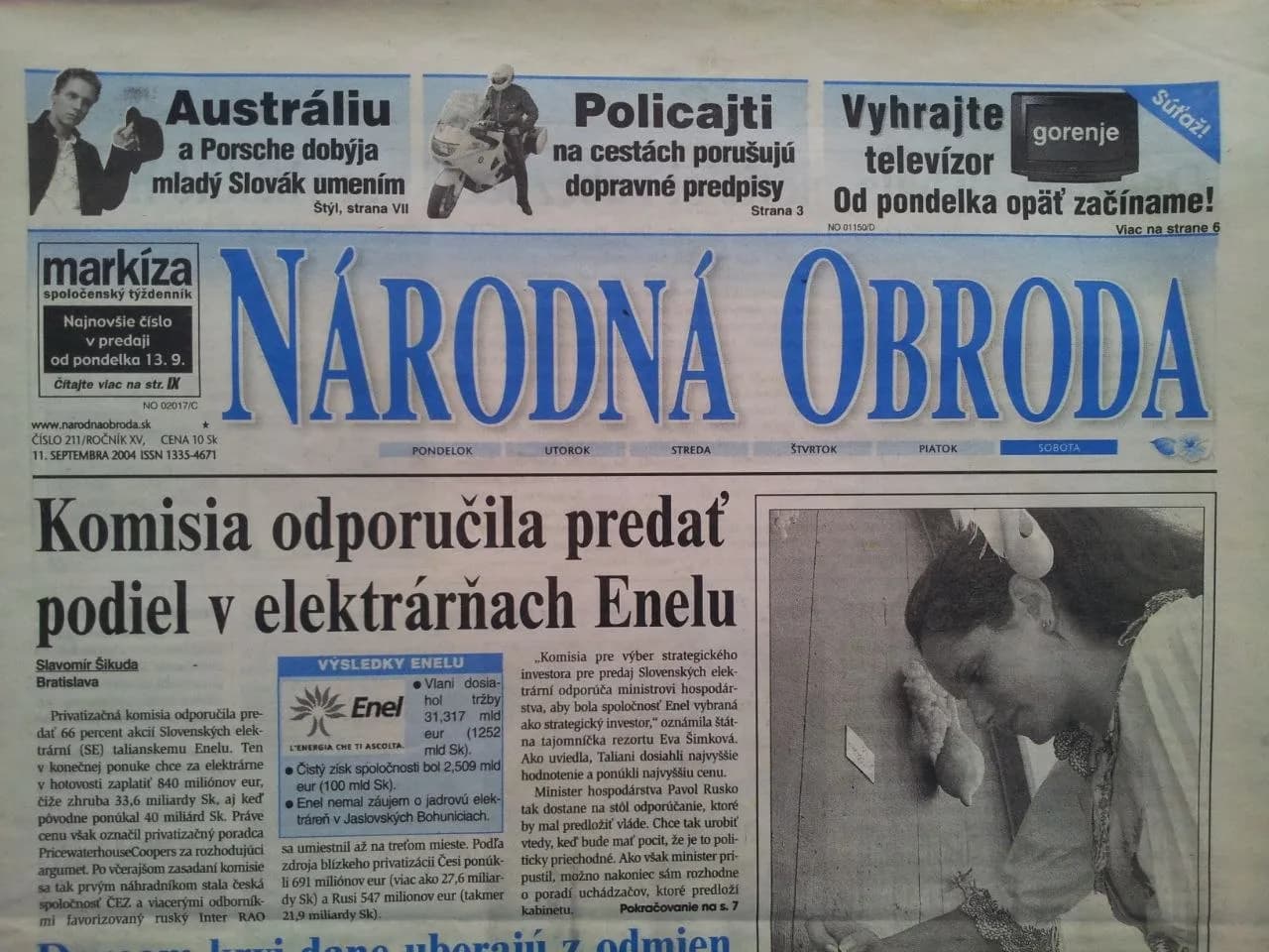 Narodna Obroda front page