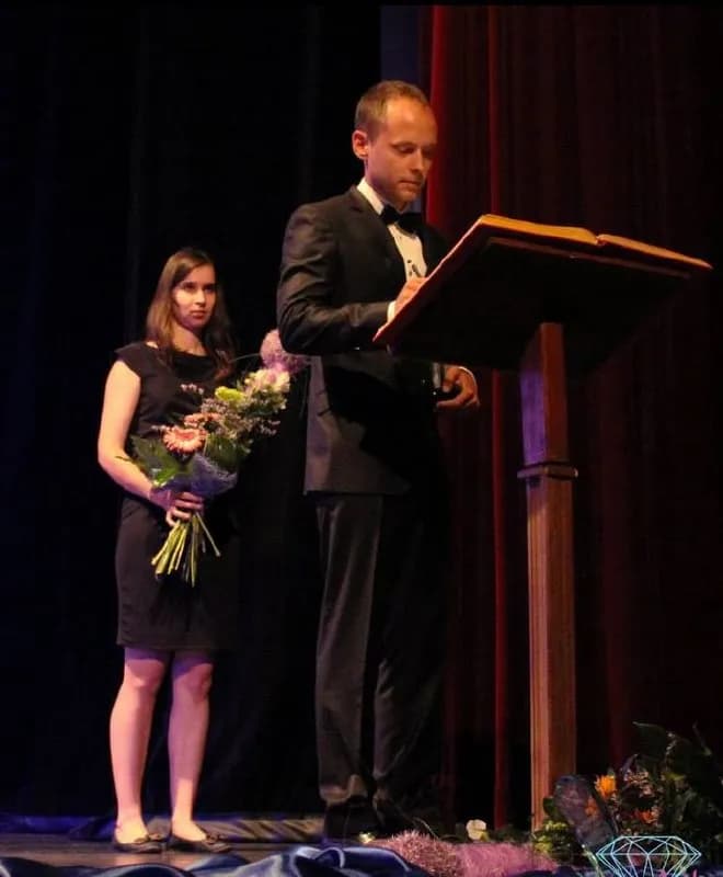 Juraj with certificate at gala