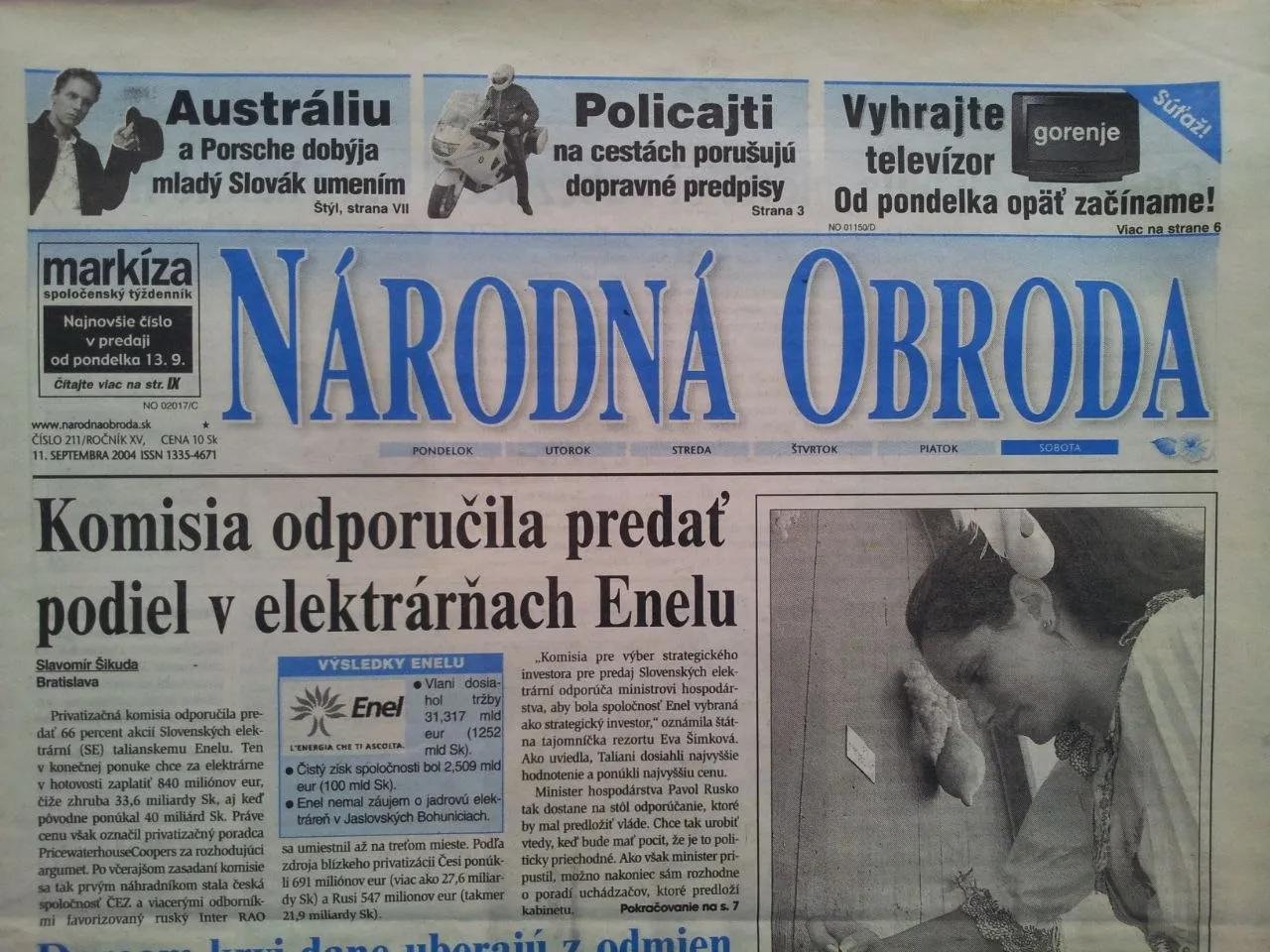Narodna Obroda front page